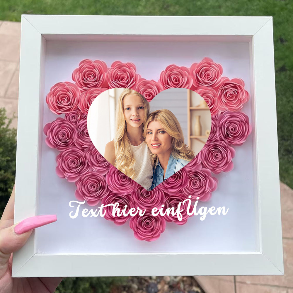 Muttertags Blumen Schattenbox Trockenrosen Namensrahmen Personalisierte Bilder Blumen Schattenbox