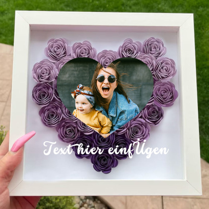 Muttertags Blumen Schattenbox Trockenrosen Namensrahmen Personalisierte Bilder Blumen Schattenbox