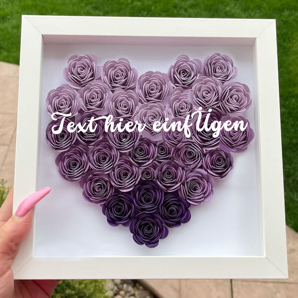 Jahrestagsgeschenk Für Freundin Personalisierte Blumen-Schattenbox Mit