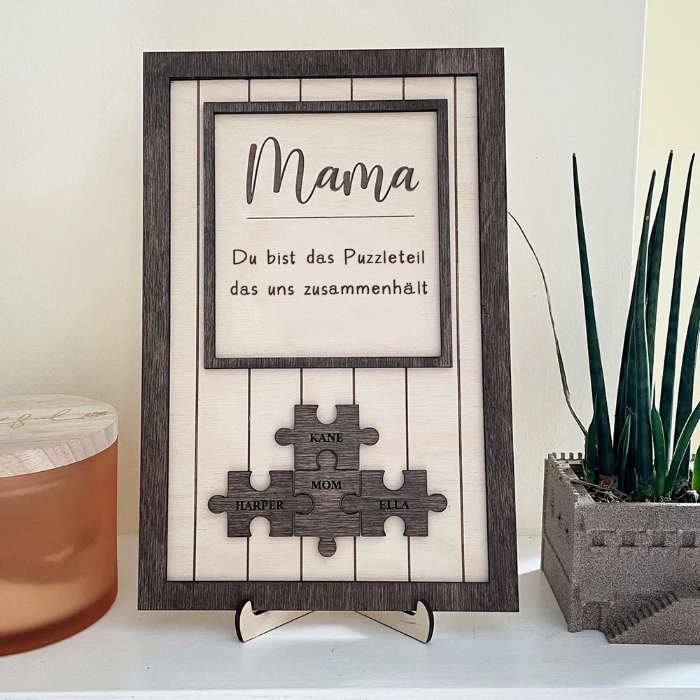 Personalisierte Namens Holzpuzzle Maßgeschneiderte Schilderrahmen Muttertagsgeschenke