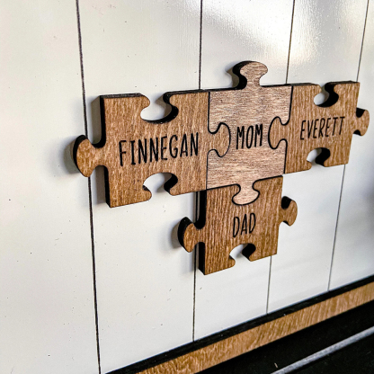 Personalisierte Namens Holzpuzzle Maßgeschneiderte Schilderrahmen Muttertagsgeschenke