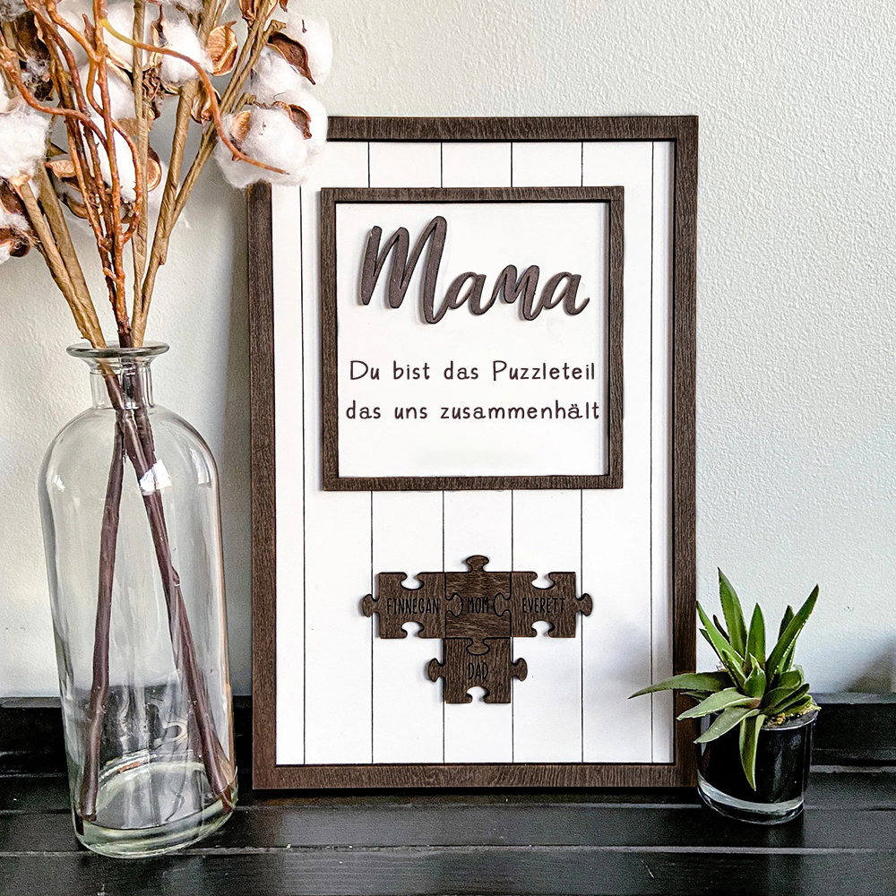 Personalisierte Namens Holzpuzzle Maßgeschneiderte Schilderrahmen Muttertagsgeschenke