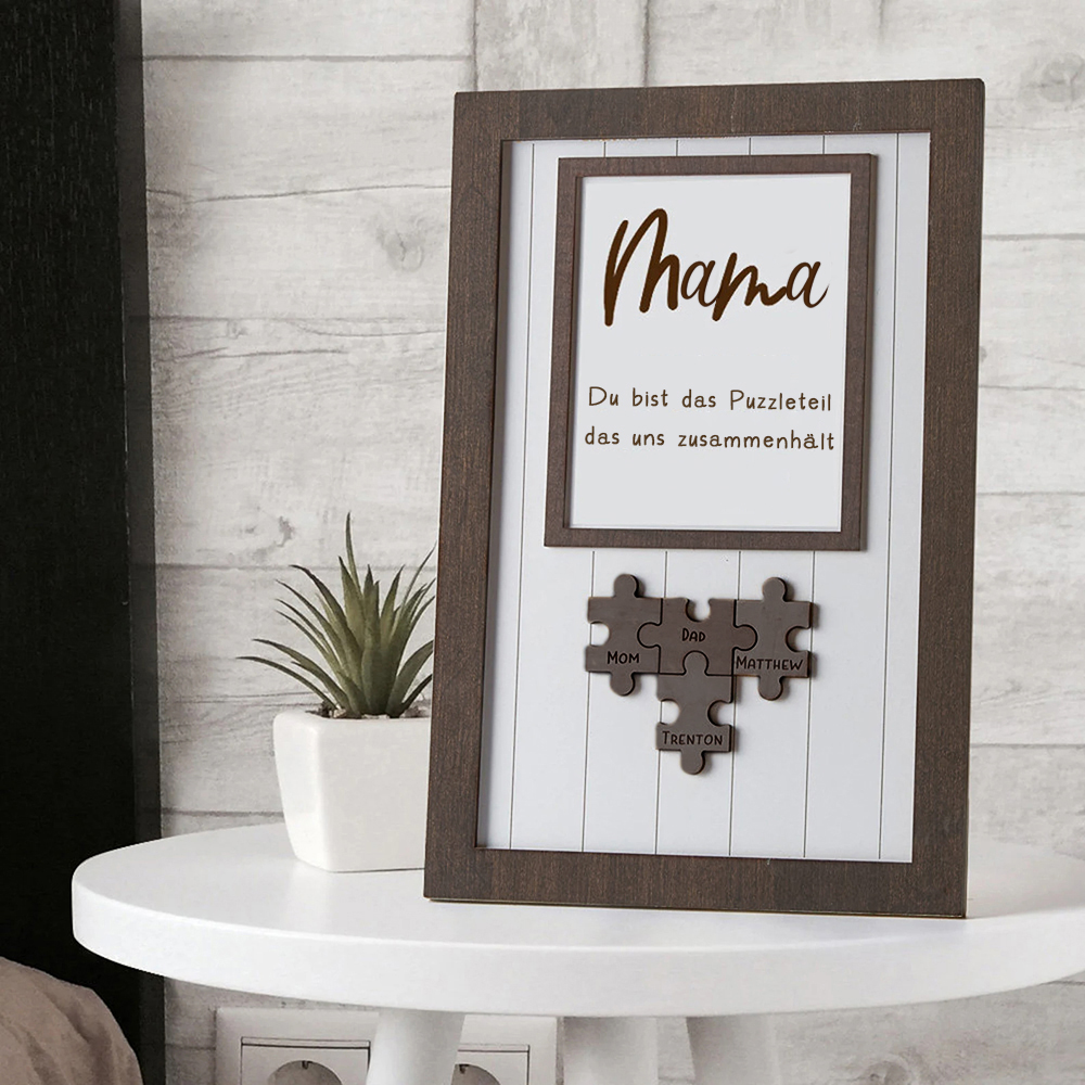 Personalisierte Namens Holzpuzzle Maßgeschneiderte Schilderrahmen Muttertagsgeschenke