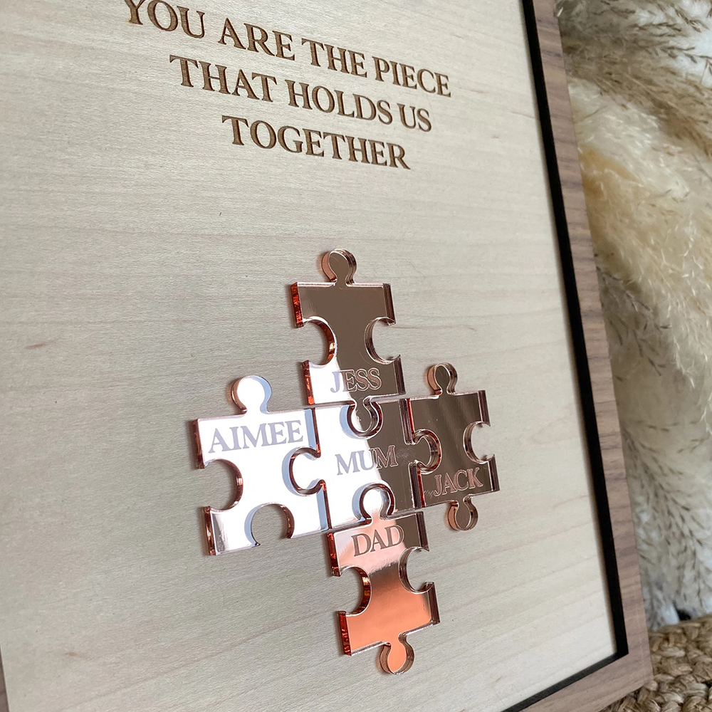 Personalisierte Namens Holzpuzzle Maßgeschneiderte Schilderrahmen Muttertagsgeschenke