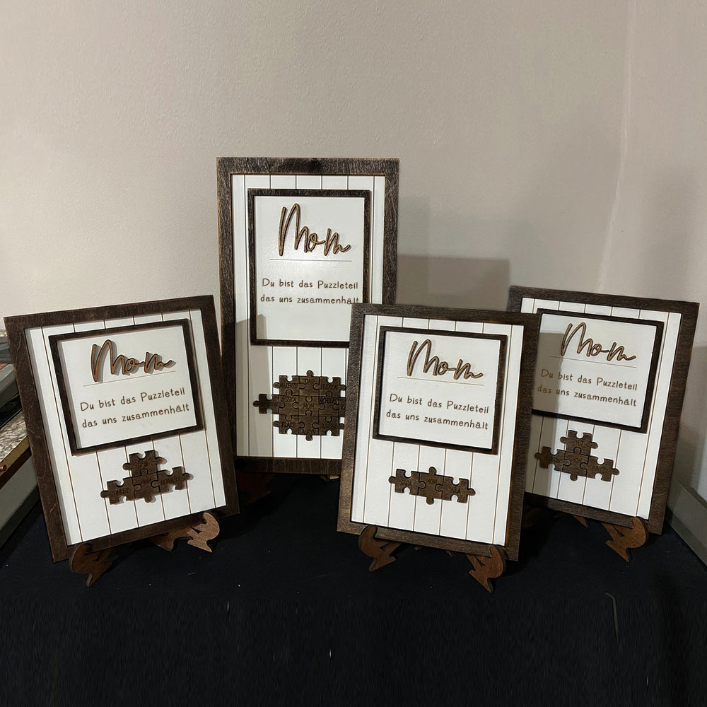 Personalisierte Namens Holzpuzzle Maßgeschneiderte Schilderrahmen Muttertagsgeschenke