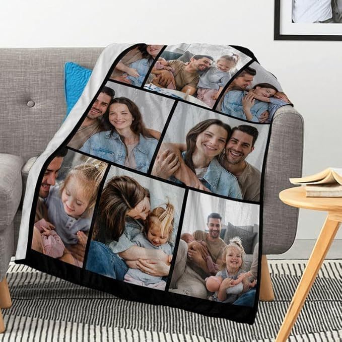 Personalisierte Fotodecke Mit Collage Und Text Muttertagsgeschenk Erinnerungsstück Mit Foto