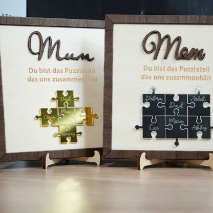 Personalisierte Namens Holzpuzzle Schild Mama Du Bist Das Stück Das Uns Zusammenhält Geschenk Für Mama