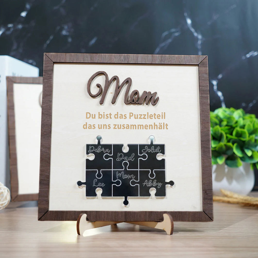 Personalisierte Namens Holzpuzzle Schild Mama Du Bist Das Stück Das Uns Zusammenhält Geschenk Für Mama