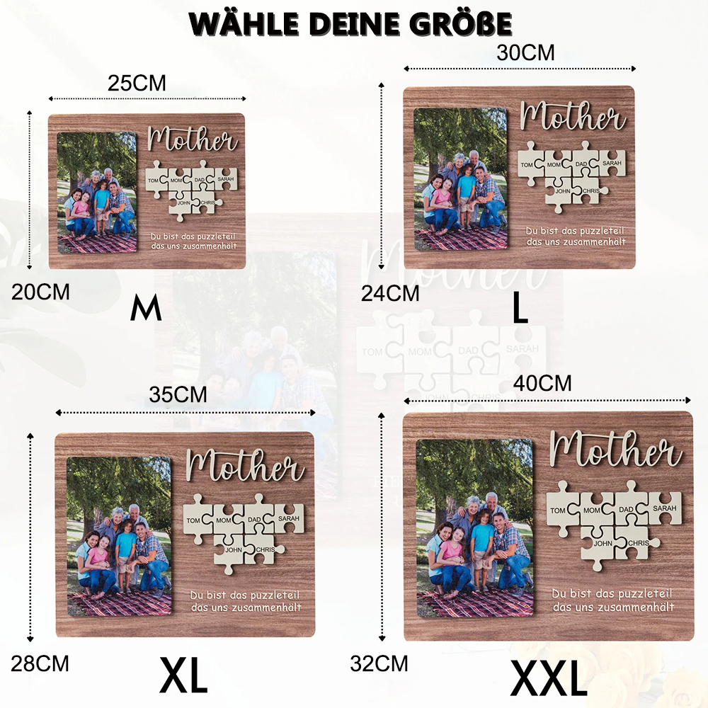 Personalisierte Foto und Namens Holzpuzzle Maßgeschneiderte Schildergeschenke für Mama