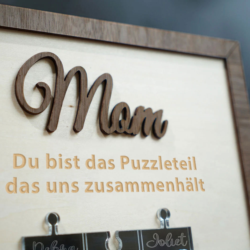 Personalisierte Namens Holzpuzzle Schild Mama Du Bist Das Stück Das Uns Zusammenhält Geschenk Für Mama