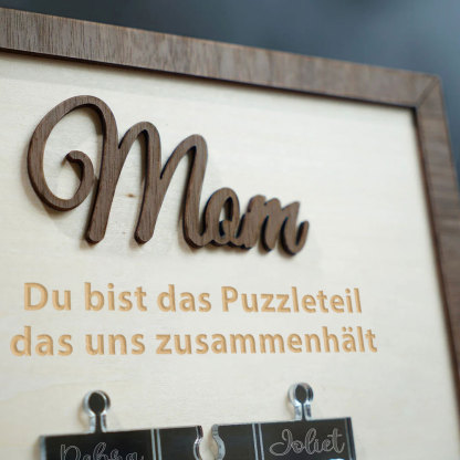 Personalisierte Namens Holzpuzzle Schild Mama Du Bist Das Stück Das Uns Zusammenhält Geschenk Für Mama