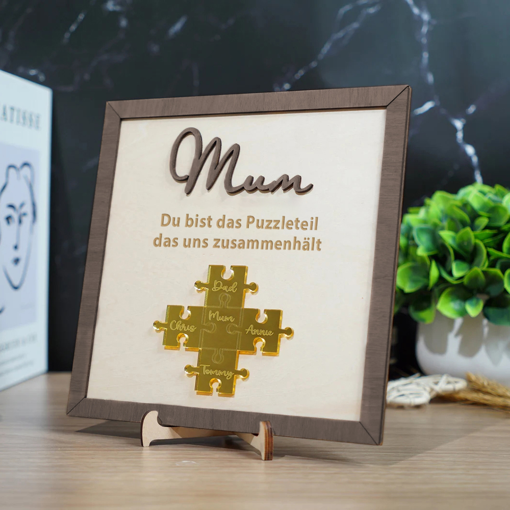 Personalisierte Namens Holzpuzzle Schild Mama Du Bist Das Stück Das Uns Zusammenhält Geschenk Für Mama