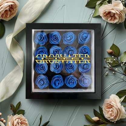Personalisiertes Blumen Schattenrahmen Geschenk Mit 1 Bis 5 Namen Für Papa Zum Vatertag