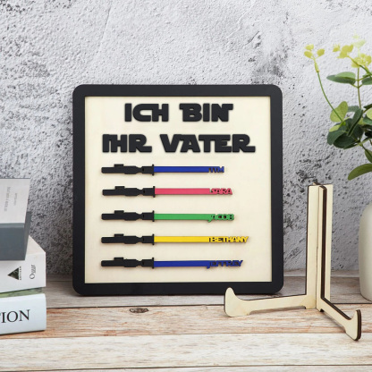 Personalisierte Familienschild Aus Holz Mit Kindernamen Ich Bin Ihr Vater Holzrahmen Vatertagsgeschenk