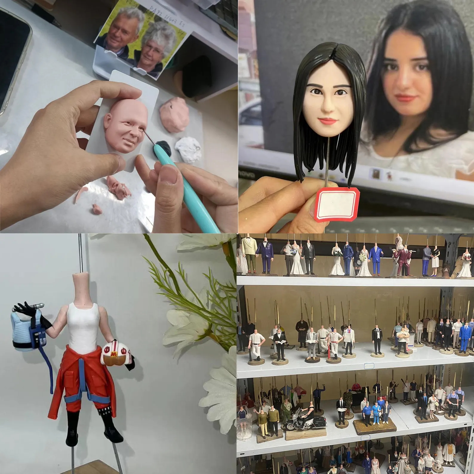 Handgemachte Personalisierte Wackelköpfe Hochzeitspaar Jubiläumsgeschenk