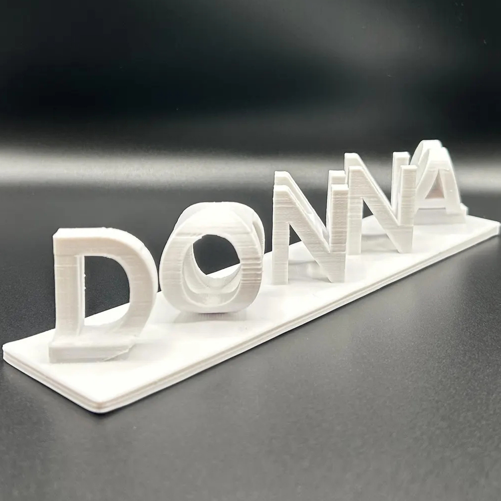 Maßgefertigte Doppelnamen-Illusions-Love 3D Gedruckte Personalisierte Wendeschrift Namensschild Beidseitig Anpassbare Wörterplatte