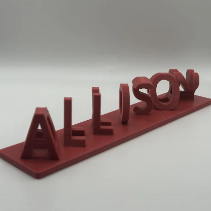 Maßgefertigte Doppelnamen-Illusions-Love 3D Gedruckte Personalisierte Wendeschrift Namensschild Beidseitig Anpassbare Wörterplatte