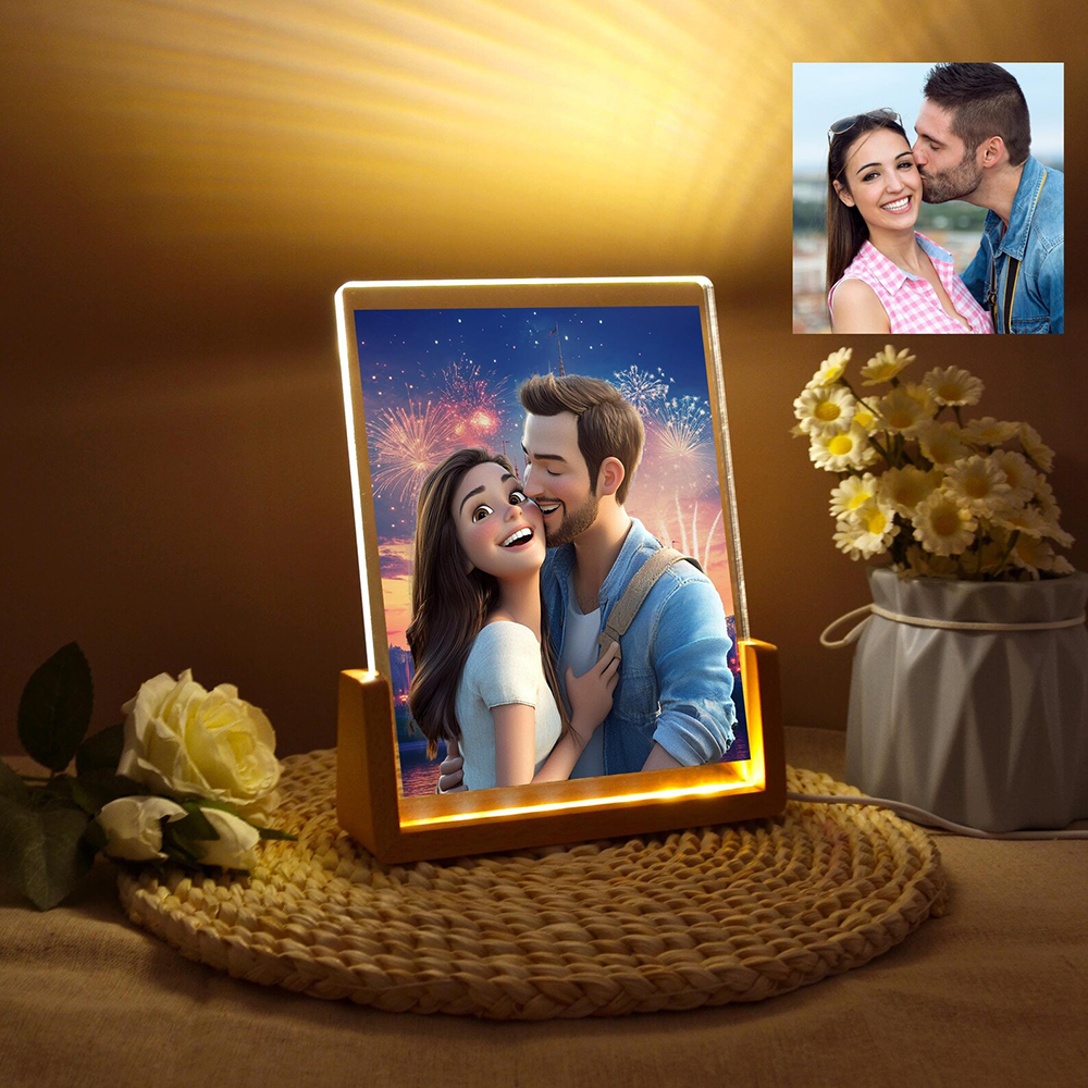 Personalisiertes Foto Cartoon Porträt Nachtlicht Benutzerdefinierte Cartoon Lampe