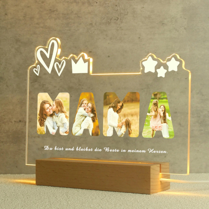 Muttertagsgeschenk Personalisiertes Nachtlicht mit Vier Fotos Geschenk für Mama