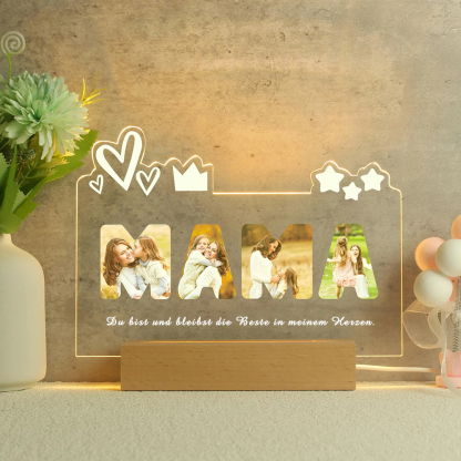 Muttertagsgeschenk Personalisiertes Nachtlicht mit Vier Fotos Geschenk für Mama