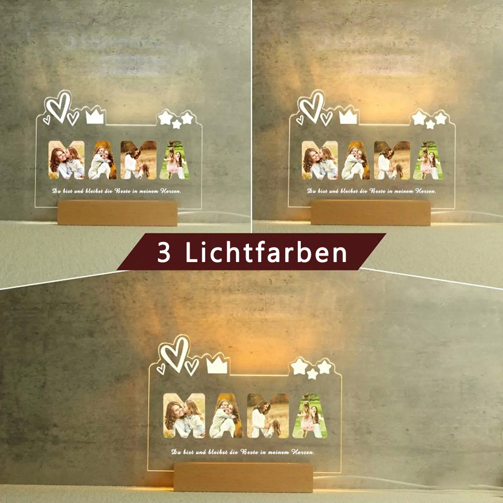 Muttertagsgeschenk Personalisiertes Nachtlicht mit Vier Fotos Geschenk für Mama