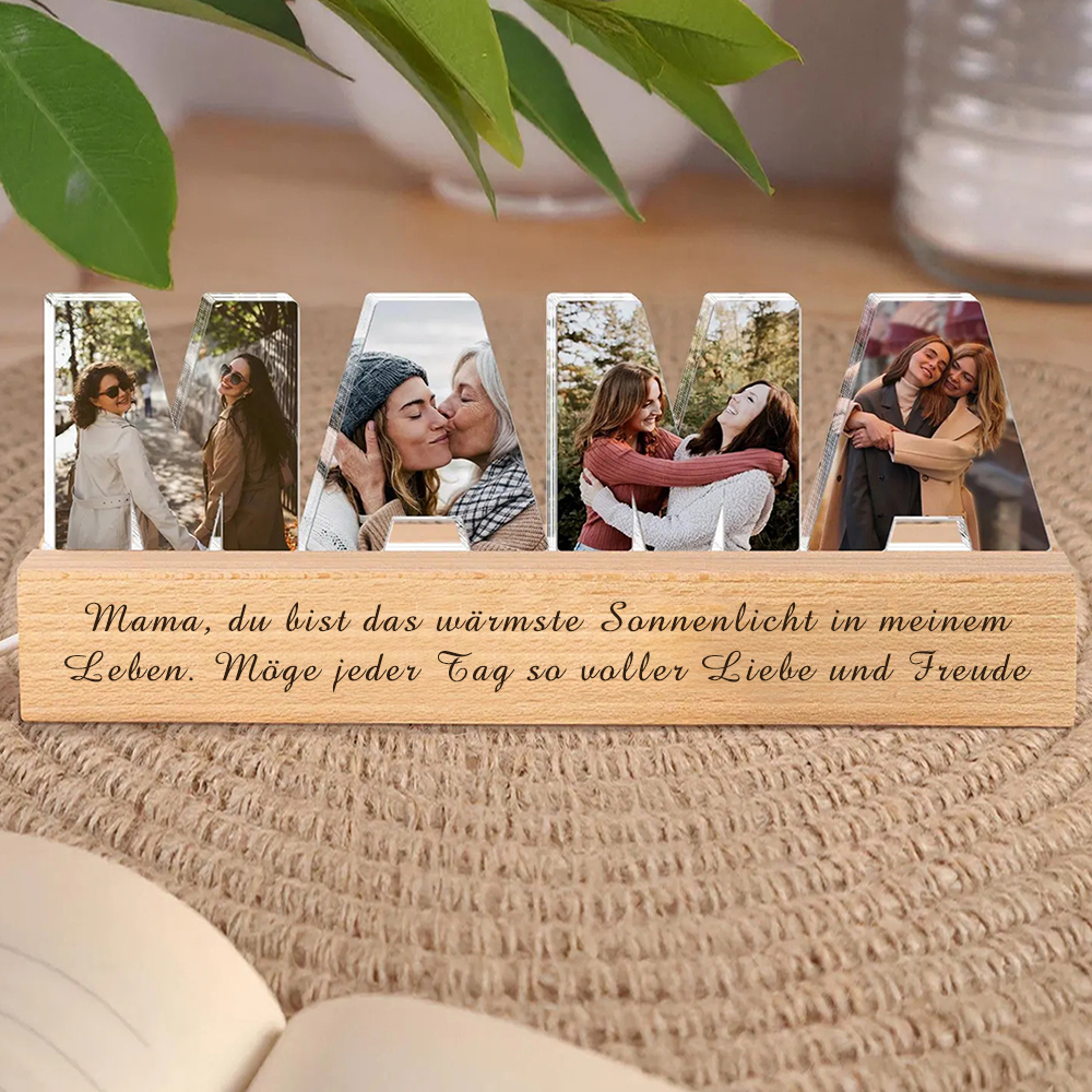 Personalisiertes Foto-Collage Nachtlicht Individueller Text Foto LED Licht Mama Geschenk