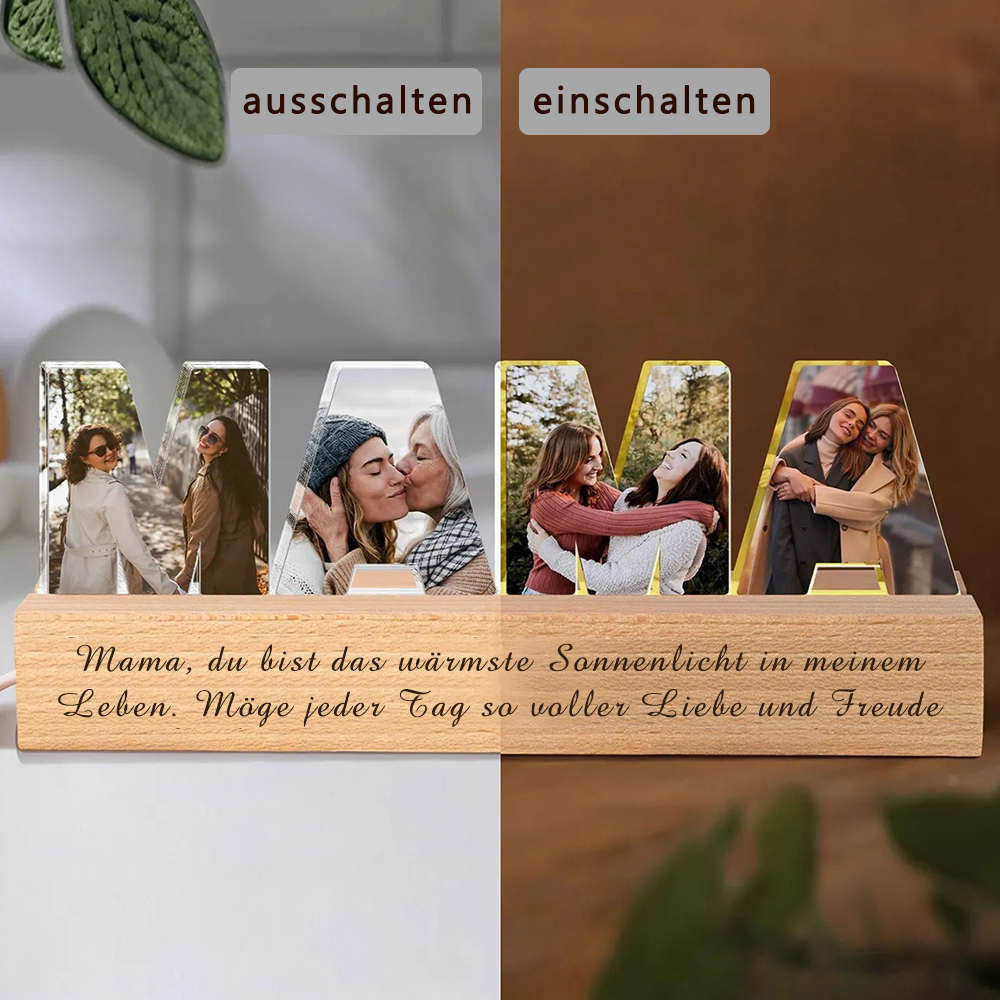 Personalisiertes Foto-Collage Nachtlicht Individueller Text Foto LED Licht Mama Geschenk