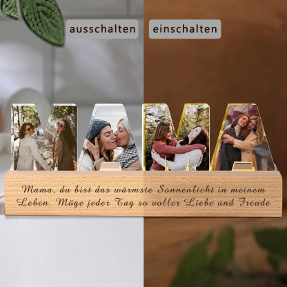 Personalisiertes Foto-Collage Nachtlicht Individueller Text Foto LED Licht Mama Geschenk