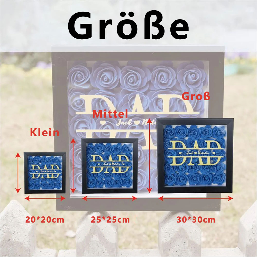 Personalisiertes Blumen Schattenrahmen Geschenk Mit 1 Bis 5 Namen Für Papa Zum Vatertag