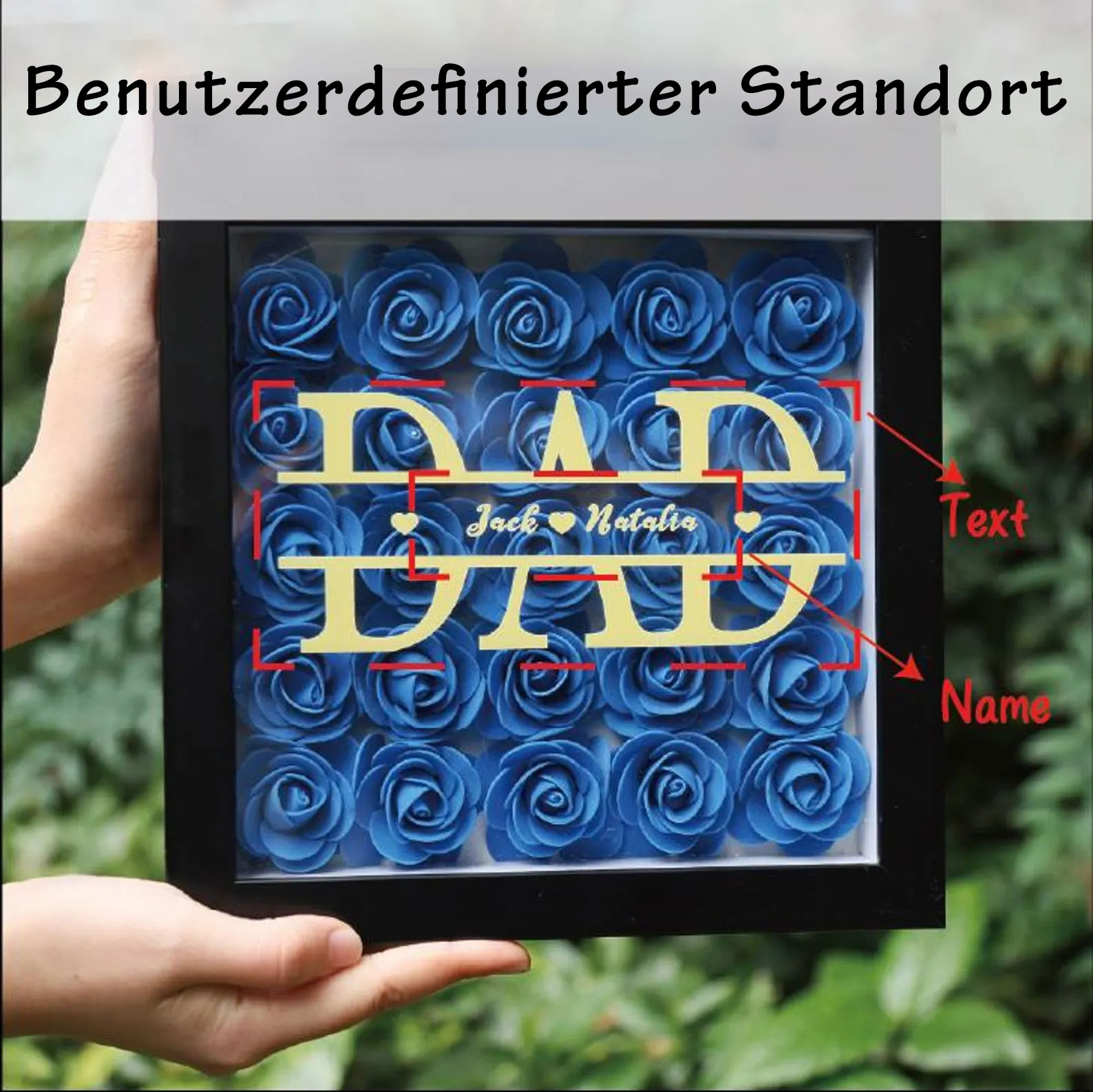 Personalisiertes Blumen Schattenrahmen Geschenk Mit 1 Bis 5 Namen Für Papa Zum Vatertag