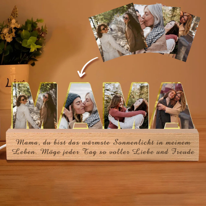 Personalisiertes Foto-Collage Nachtlicht Individueller Text Foto LED Licht Mama Geschenk