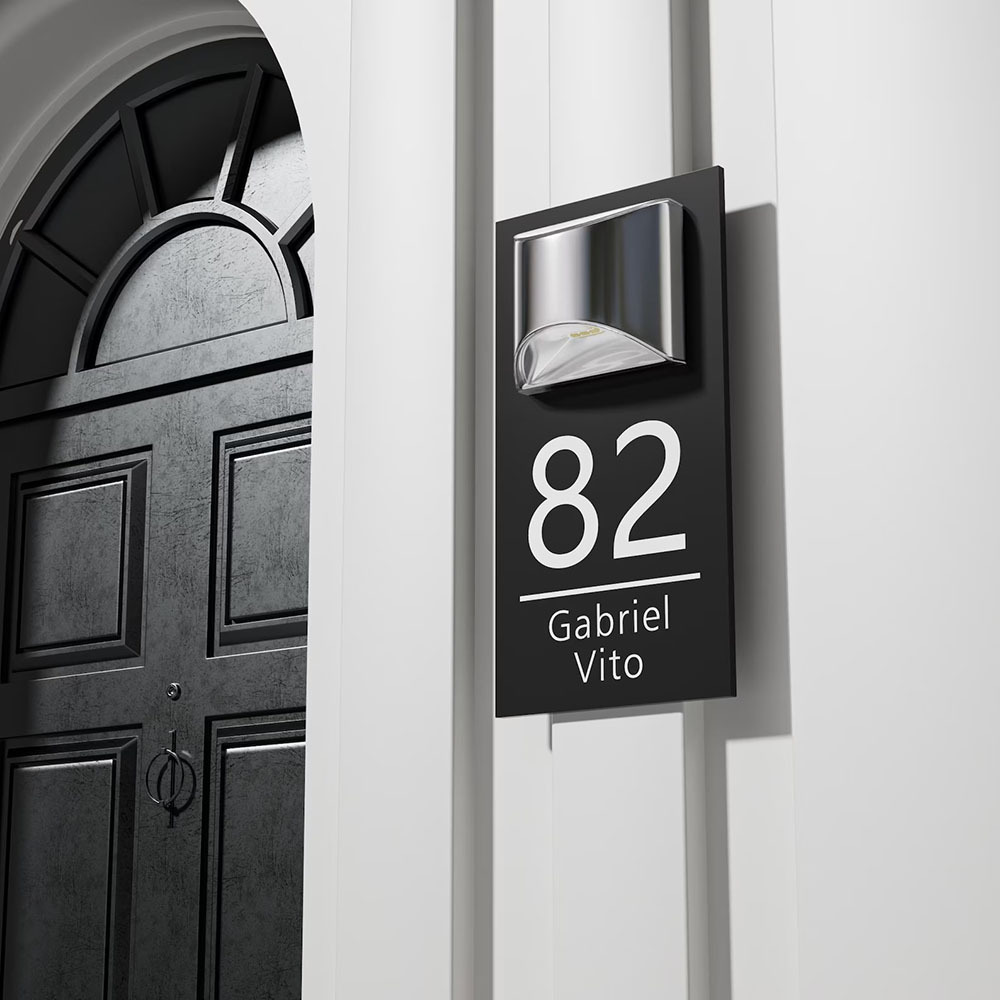 Individuelle Hausnummernschilder mit Solar LED Licht Türschild mit Adr