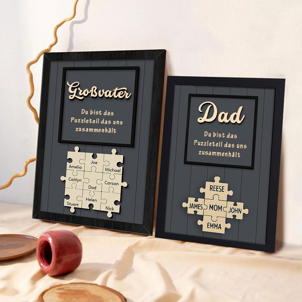 Personalisierte Holzpuzzle Tafel zum Vatertag Du Bist Das Teil Das Uns Zusammenhält Geschenk von Kindern für Papa oder Opa