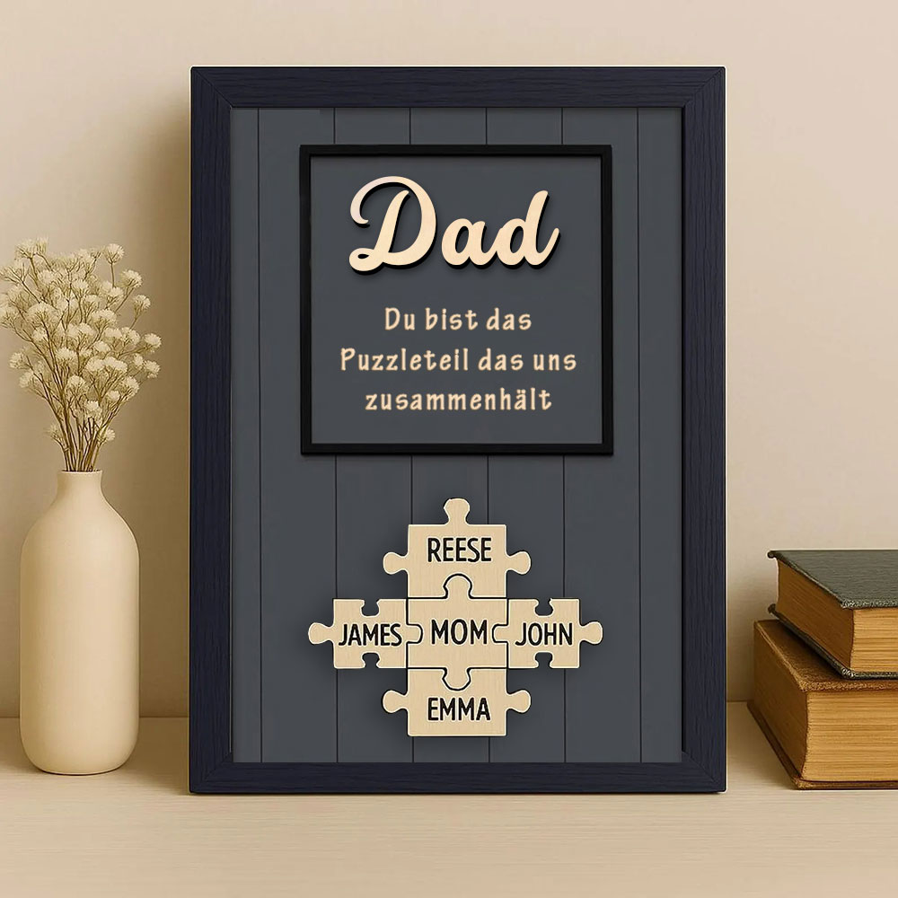 Personalisierte Holzpuzzle Tafel zum Vatertag Du Bist Das Teil Das Uns Zusammenhält Geschenk von Kindern für Papa oder Opa