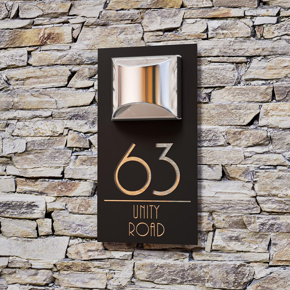 Personalisierte Solar Hausnummernschilder mit LED Beleuchtung Spiegelnummer aus Laserschnitt Wasserdichtes Adressschild Einzugsgeschenk