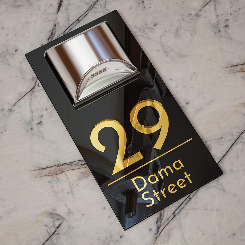 Personalisierte Solar Hausnummernschilder mit LED Beleuchtung Spiegelnummer aus Laserschnitt Wasserdichtes Adressschild Einzugsgeschenk