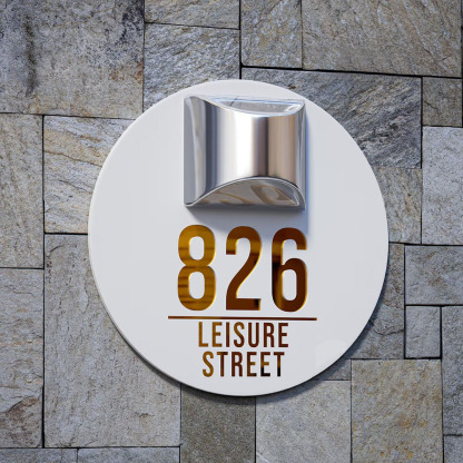 Individuelle Hausnummer mit Solar LED Wetterfeste Adressschild für Wand Gartenzaun oder Hauseingang