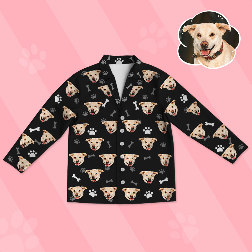 Kinder Schlafanzug mit Hundegesicht Personalisiert Kinder Schlafanzug mit Hunde Foto Geschenk für Kinder