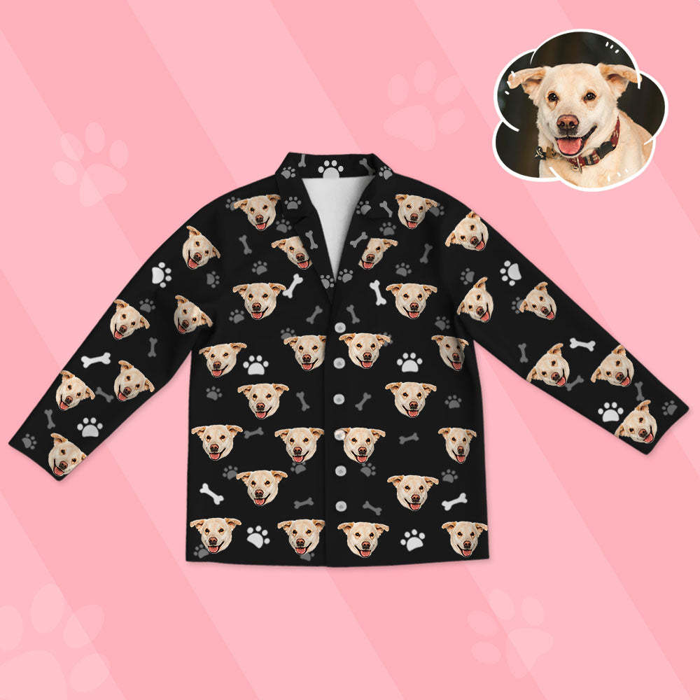 Kinder Schlafanzug mit Hundegesicht Personalisiert Kinder Schlafanzug mit Hunde Foto Geschenk für Kinder