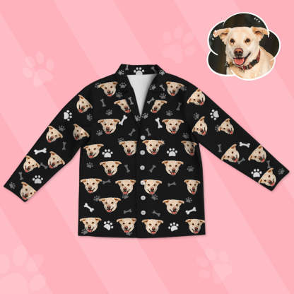 Kinder Schlafanzug mit Hundegesicht Personalisiert Kinder Schlafanzug mit Hunde Foto Geschenk für Kinder
