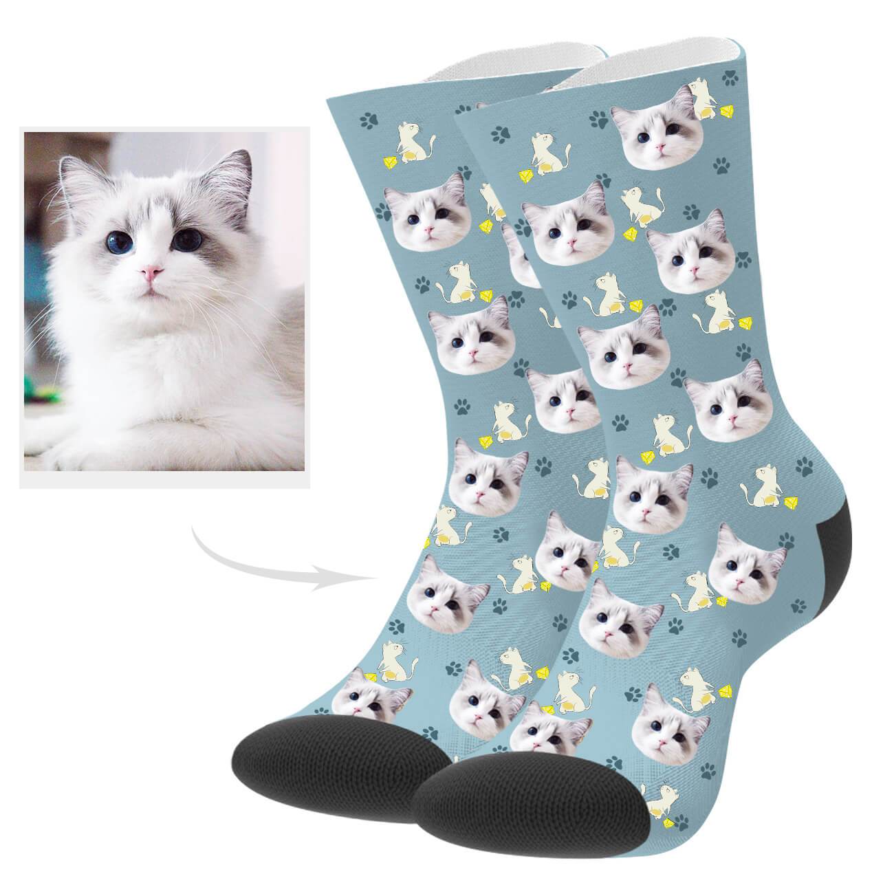 Personalisierte Katzengesicht Socken Geschenk Für Katzenmama
