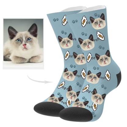 Personalisierte Katzenfoto Socken Geschenk Für Katzenliebhaber