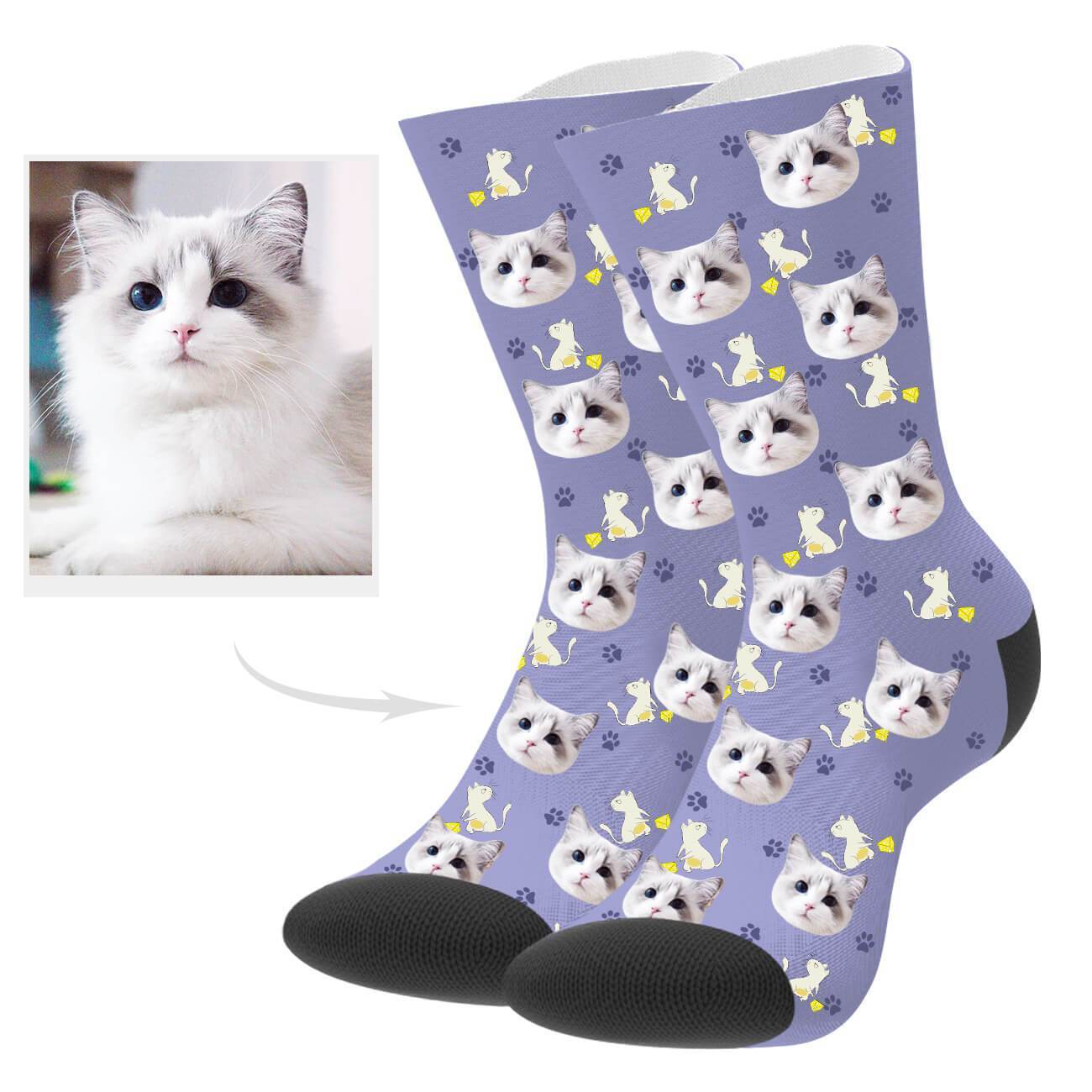 Personalisierte Katzengesicht Socken Geschenk Für Katzenmama