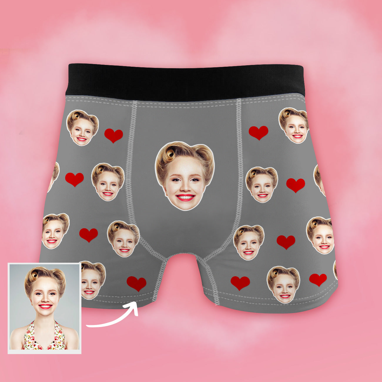 Geschenk für Freund Personalisierte Boxershorts mit Gesicht Weihnachts