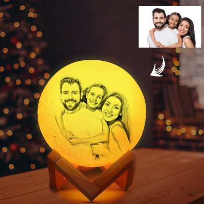 Personalisierte Foto Mondlampe 3D Gravur Mondlicht mit 2 Farben oder 16 Farben
