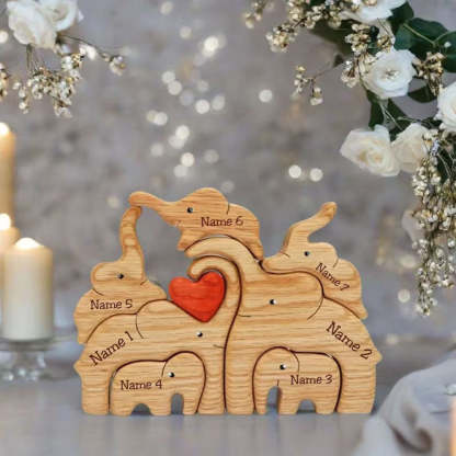 Geschenk für Mama Familiengeschenk Personalisierte Holz Elefanten Namen Puzzle Vaterstag Geschenk Weihnachtsgeschenk