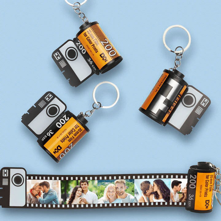 Personalisierter Foto Filmrollen Schlüsselanhänger Geschenk für Freundin