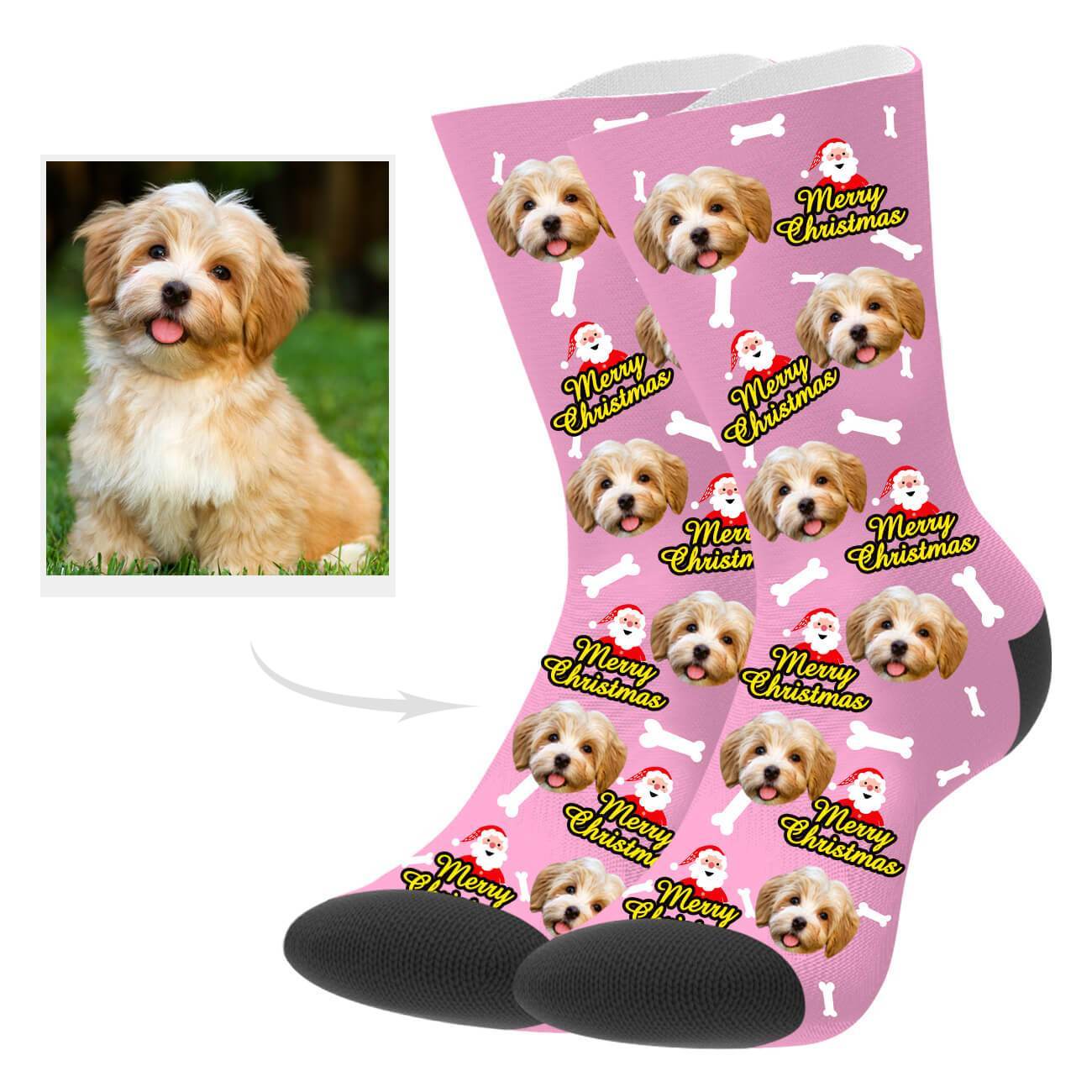 Weihnachtssocken Mit Hundefoto Personalisierte Hund Weihnachtssocken