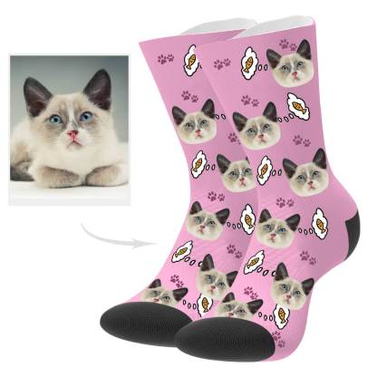 Personalisierte Katzenfoto Socken Geschenk Für Katzenliebhaber