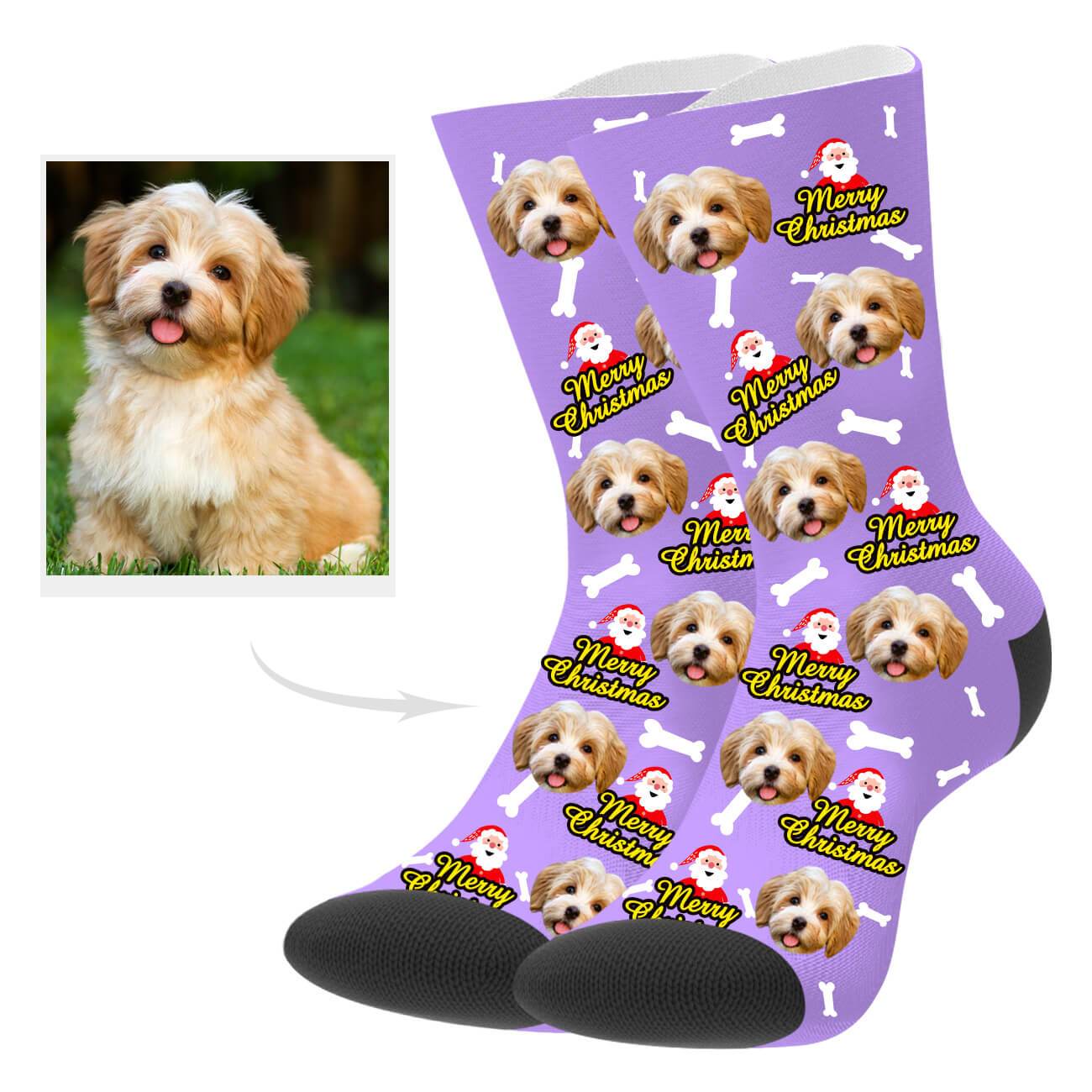 Weihnachtssocken Mit Hundefoto Personalisierte Hund Weihnachtssocken